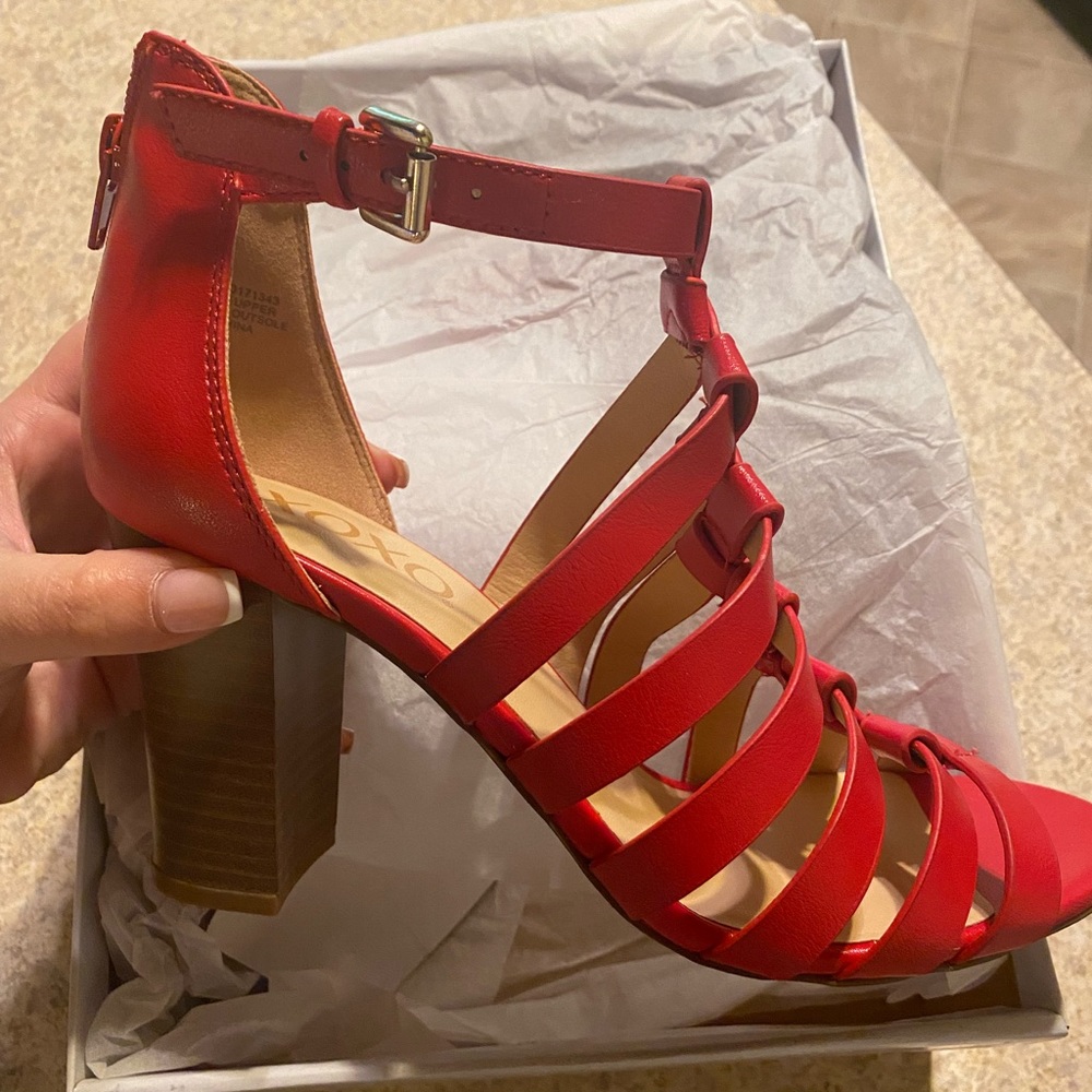 Brand New XOXO Red Heeled Sandal